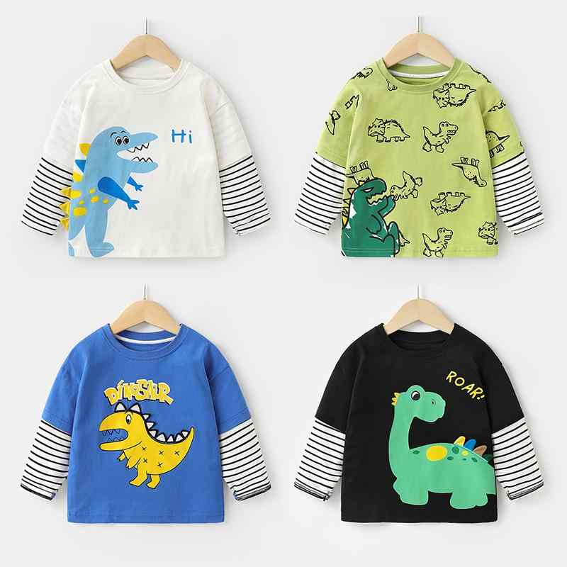 Tシャツ キッズ 男の子 長袖 トップス カットソー 春秋 綿100% 子供服 ベビー 幼児 普段着 クラインブ..