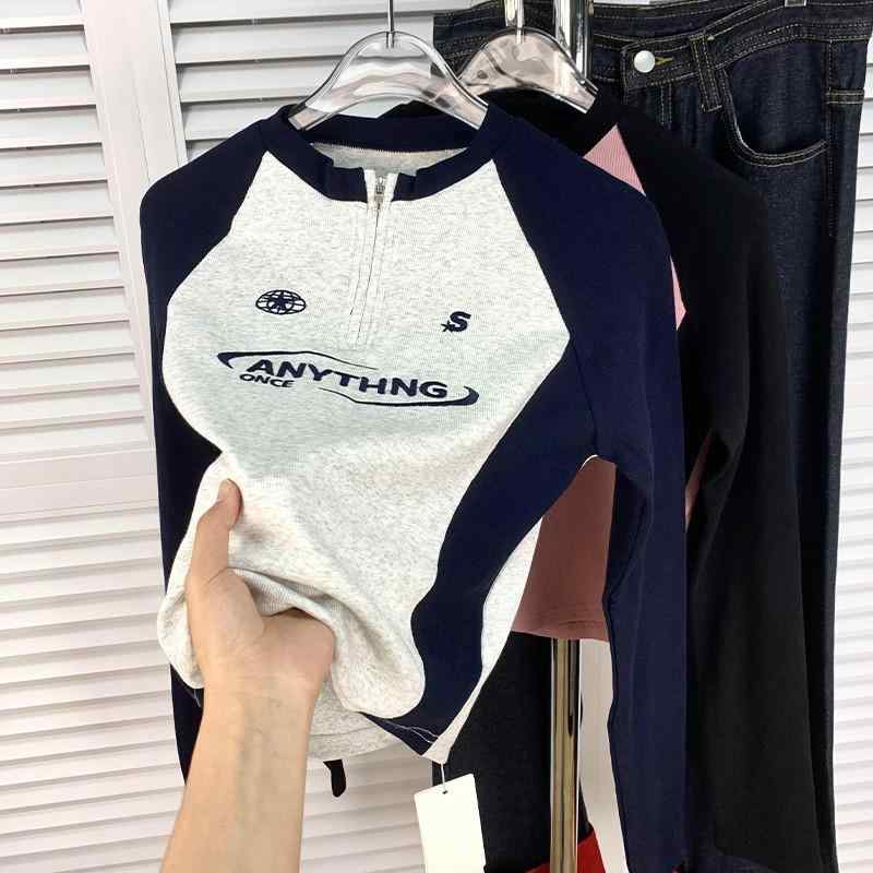 Tシャツ キッズ 長袖 春秋物 子供服 女の子 トップス プリント カットソー 肩落ちデザイン 蔵青色 ピンク