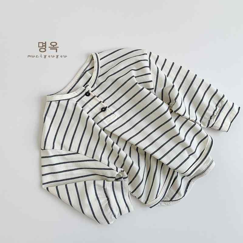 Tシャツ キッズ 男女兼用 ベビー 子供服 長袖 ストライプ柄 コットン100% トップス 80cm 90cm 100cm 110cm 120cm 130cm 春秋(4)