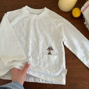 Tシャツ キッズ 男女兼用 子供服 長袖 春夏 カジュアル ゆったり カットソー トップス 綿100% かわいい カートゥーン プリント ホワイト(4)