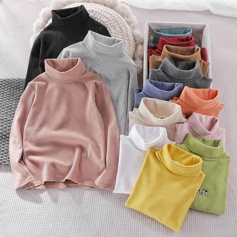 子供服 カットソー キッズ 長袖 Tシャツ 綿 ハイネック 男女兼用 無地 トップス インナー 秋冬 90cm 10..