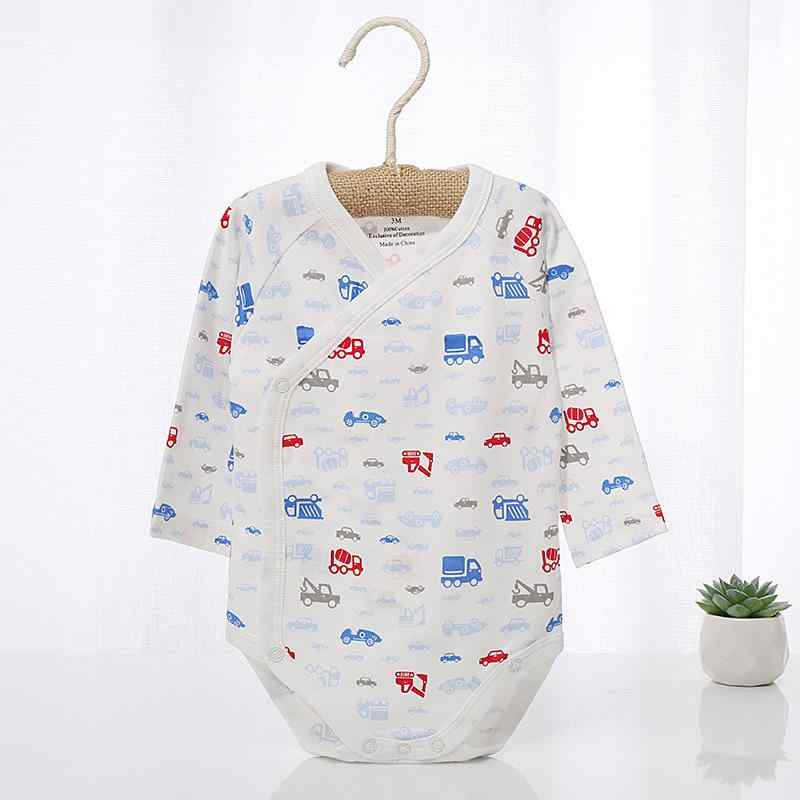 ベビー服 新生児 赤ちゃん 連体服 ロンパース 綿100％ 長袖 カバーオール 春秋 カジュアル かわいい 星柄 桃 ハート 蝶々 桜んぼ イチゴ ペンギン ヨット 車 3M(x2)