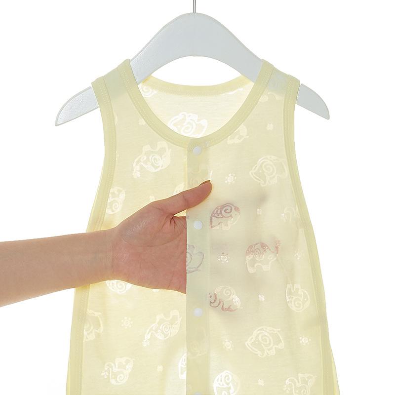 ベビー服 ロンパース 春夏 薄手 新生児 赤ちゃん 琵琶 前開き ノースリーブ 男女兼用 かわいい 接触冷..