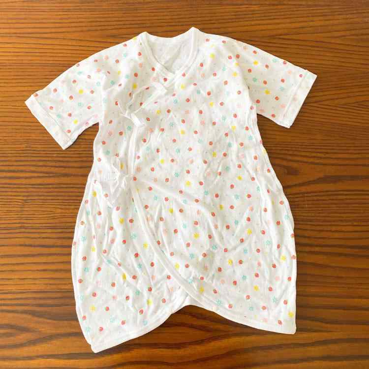 ロンパース ベビー 薄手 コットン 長袖 春夏 新生児 赤ちゃん 幼児 0歳 1歳 いちご 星柄 アヒル柄 かわいい(x3)