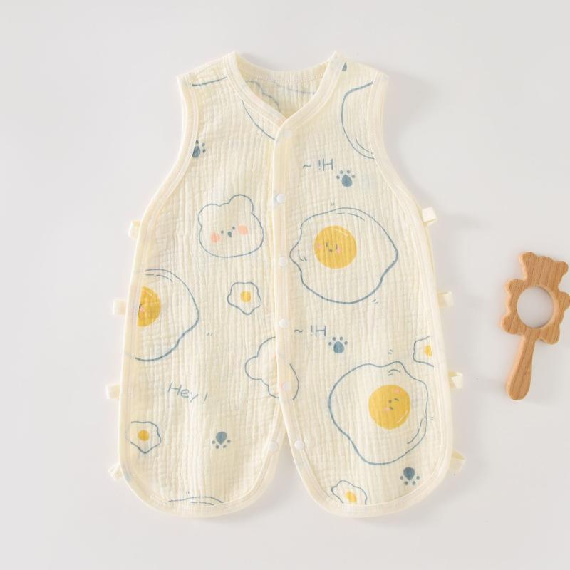 ベビー服 ロンパース 春夏 薄手 ベビー連体服 新生児 幼児 赤ちゃん 通気性 コットン ノースリーブ 琵..