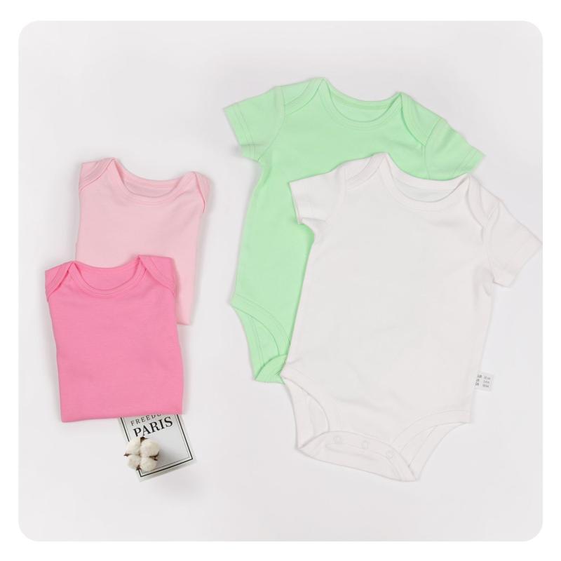 ロンパース ベビー 赤ちゃん 綿 半袖 カバーオール 新生児 肌着 春夏 秋冬 コットン 無地 ブラック ホワイト ピンク系 ブルー系 グレー