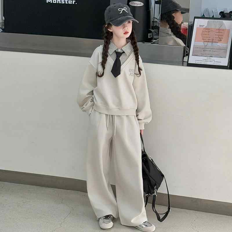 子供用ジャージ 上下セット ガールズ 春秋 2点セット 女の子 スポーツウェア スウェット 普段着 グレー イエロー 120cm 130cm 140cm 150cm 160cm 170cm