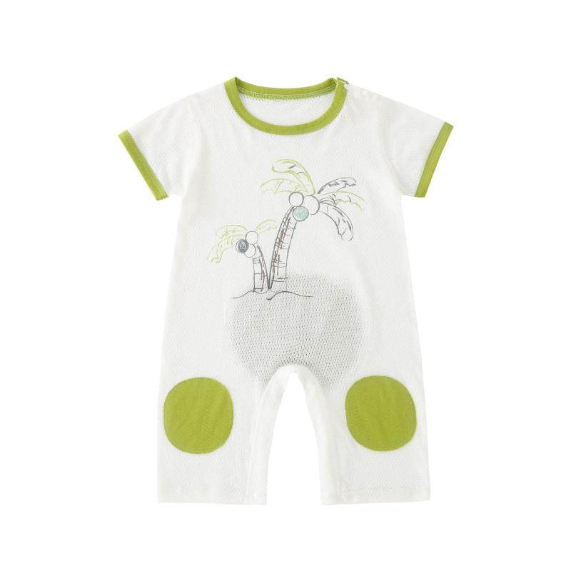 ベビー服 半袖ロンパース カバーオール メッシュ 薄手 綿100％ 接触冷感 涼しい 快適 かわいい カジュアル 普段使い 部屋着 春夏 59cm 66cm 73cm 80cm 90cm