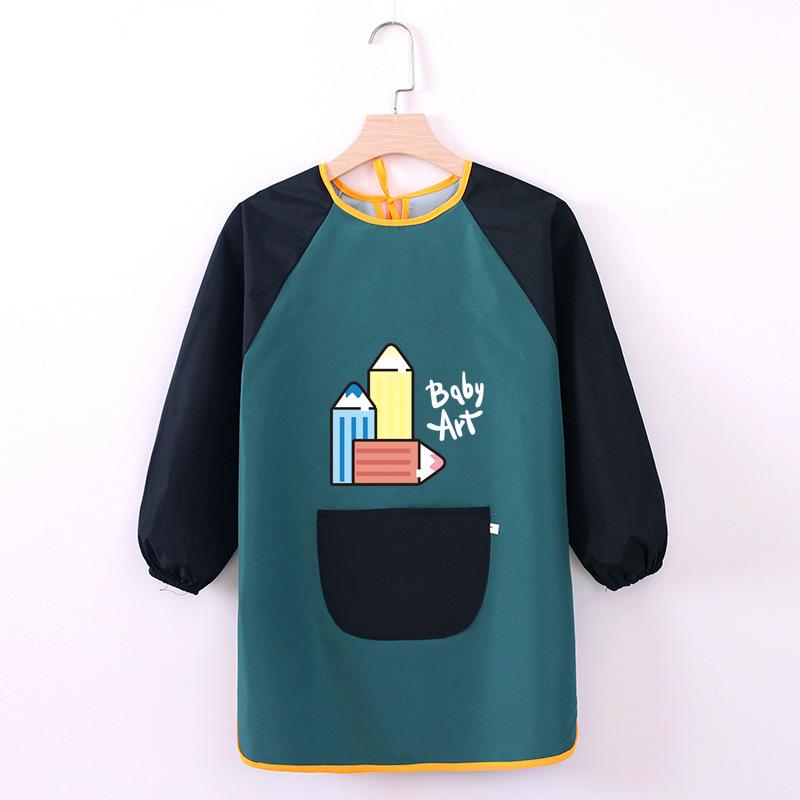 子供用エプロン 防水 長袖 スモック 幼稚園 図工 絵画用 反射材付き 撥水加工 かわいい おしゃれ