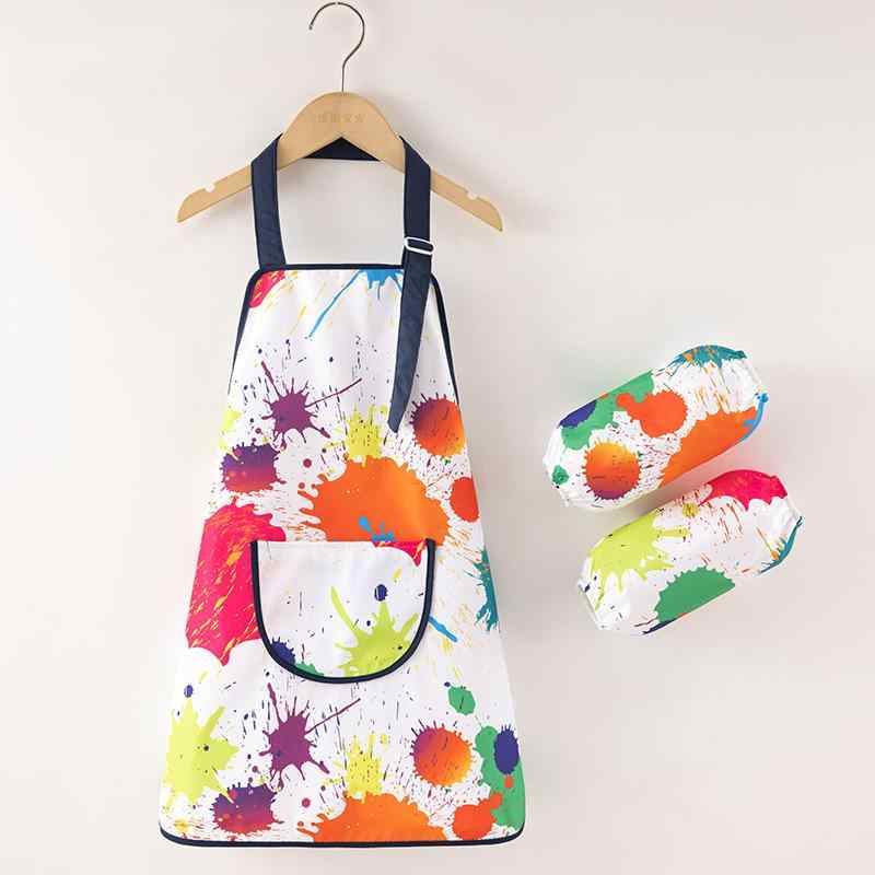 子供用エプロン ベビー スモック 防水 撥水 長袖 幼稚園 保育園 小学生 図工 工作 絵画 かわいい おしゃれ 3歳 4歳 5歳 6歳 7歳 8歳 9歳 10歳(x2)