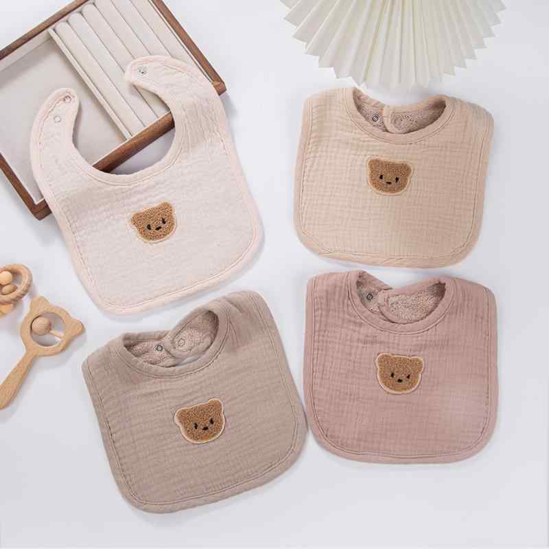 ベビー スタイ よだれかけ 新生児 赤ちゃん 純綿 防水 吐き戻し 吐乳 0歳 1歳 男の子 女の子 無地