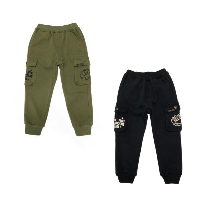 子供服フリースパンツ 男女兼用 ミリタリーカーゴパンツ ロングパンツ 90cm～140cm 春秋冬 普段使い(x3)