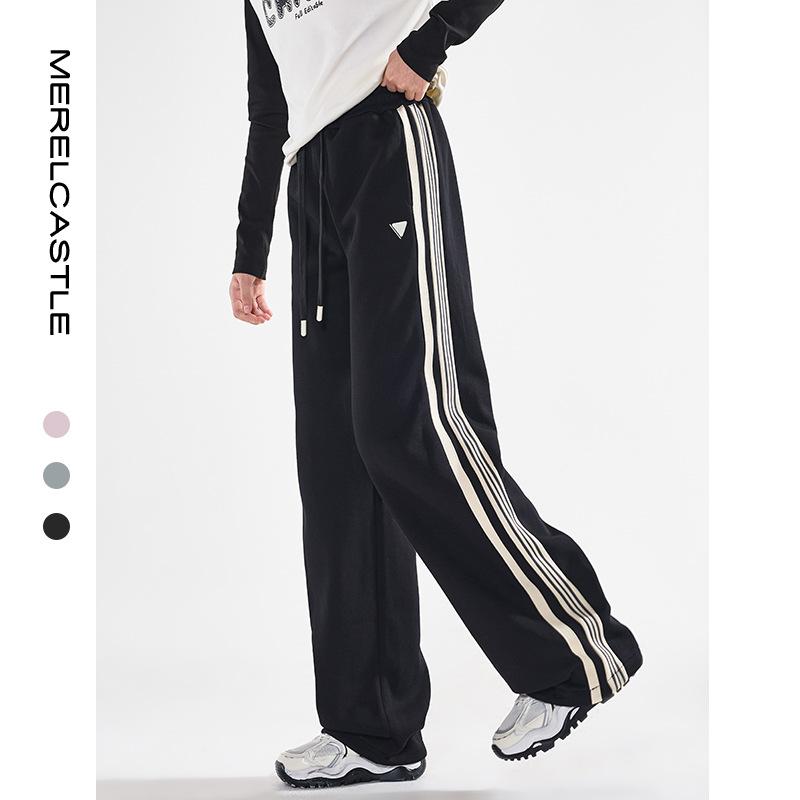 子供服 スウェットパンツ ガールズ カジュアルパンツ ワイドレッグパンツ 無地 ブラック グレー コット..