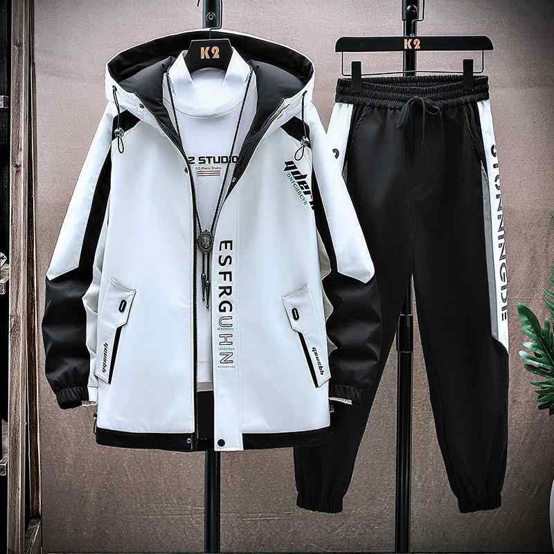 ジャケット メンズ 上下セット ティーン 大学生 スタジアムジャンパー スポーツウェア カジュアル 秋冬 防寒 厚手 長袖 黒 白 灰色