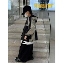 キッズ アウター 子供服 男の子 秋物 薄手 配色 ジャケット ジャンパー ブルゾン ボーイズ 3歳 4歳 5歳 6歳 7歳 8歳 ブラック 黒色 100cm ...