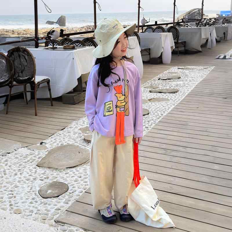 パンツ キッズ 女の子 子供服 全綿 ズボン カジュアル 9分丈 中小童 春秋 ピンク系 グレー系 カーキ 100cm 110cm 120cm 130cm 140cm 150cm 160cm