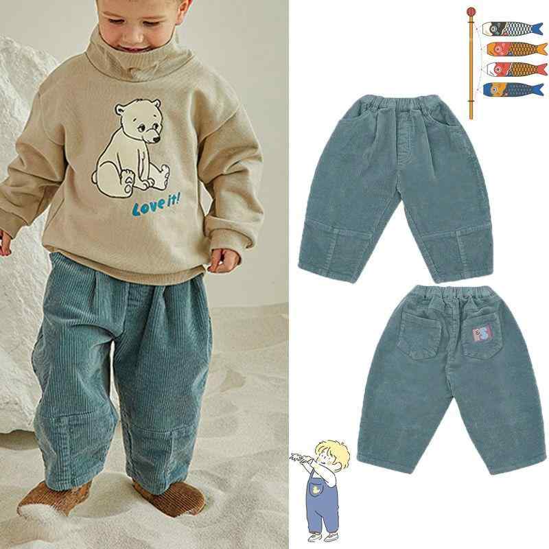 子供用パンツ コーデュロイパンツ キッズ ズボン 秋冬 中小 बच्चों 男の子 女の子 かわいい 刺繍入り ..