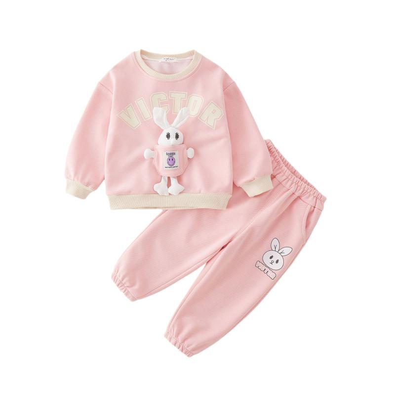 子供用スウェット セットアップ ベビー服 女の子 春秋 長袖 トップス パンツ 上下 2点セット 綿100% か..