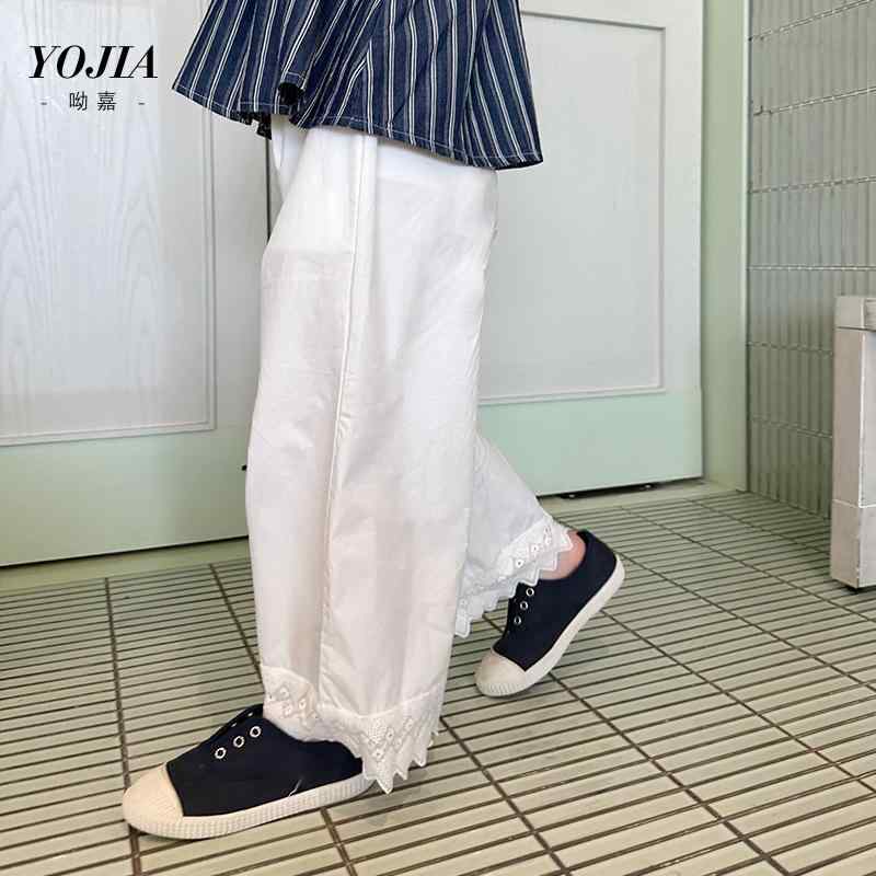 子供用パンツ ガールズ ワイドレッグパンツ 女の子 夏服 コットン100% 長ズボン 高学年 リラックス ゆ..