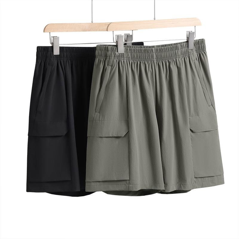 ハーフパンツ 男性用 ワークパンツ 無地 スタイリッシュ カジュアル ウェア 耐摩耗 通気 速乾 春夏 ブラック系 グリーン系