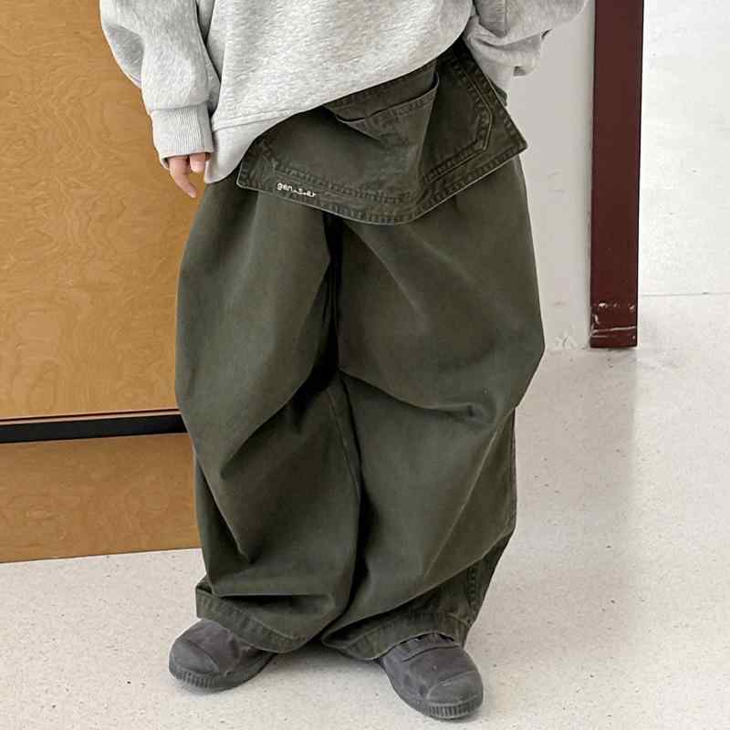 子供用パンツ 春秋 ワークパンツ 男の子 ワイドレッグパンツ コットン 無地 ウエストゴム カジュアルパ..