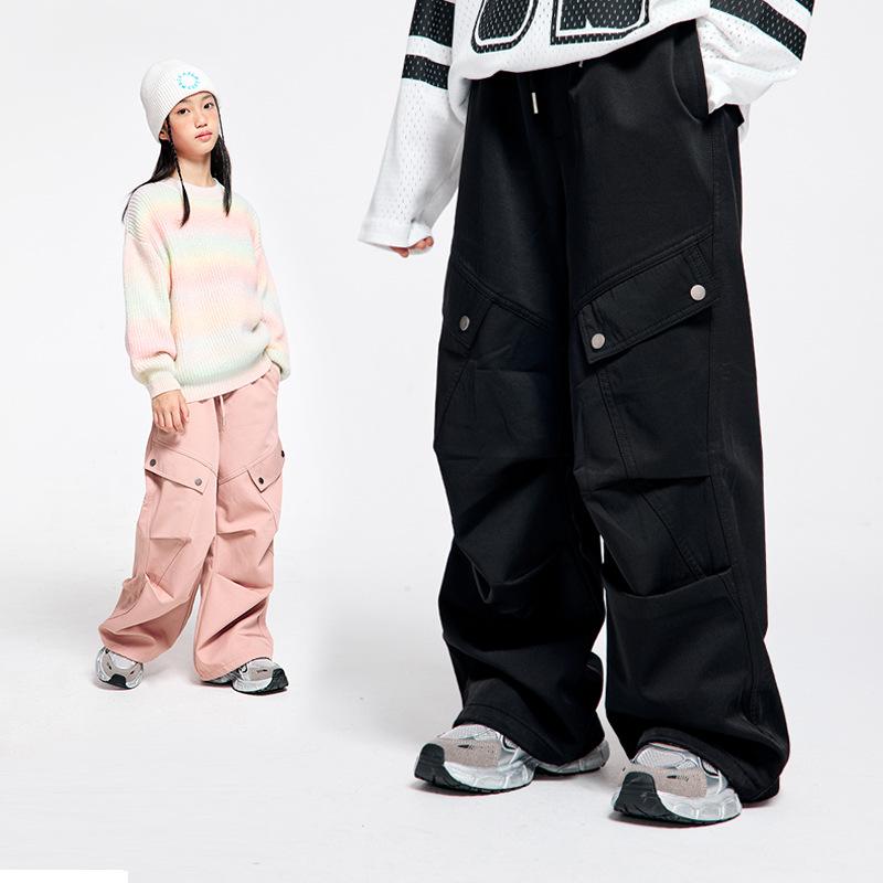 子供服 パンツ 春秋 ワークパンツ 中大キッズ ナイロン 長ズボン 普段使い ストリート アウトドア ブラ..