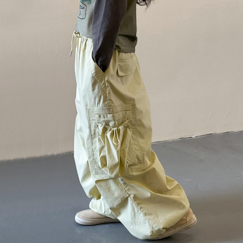 子供服 パンツ ガールズ カーゴパンツ 春秋 薄手 ワイドレッグパンツ ロングパンツ 110cm 120cm 130cm ..