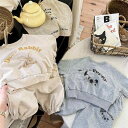 子供用セットアップ スウェットトップス & パンツ 春秋物 スポーツウェア グレー カーキ 80 90 100 110 120 130cm(x2)