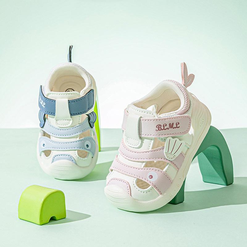 サンダル ベビー キッズ 1歳 2歳 3歳 夏 滑り止め 柔らかい 超纤皮 通気性 男の子 女の子 ブルー ピンク