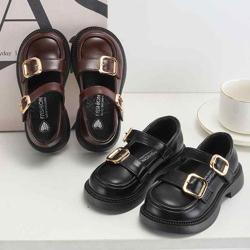 靴 子供靴 フォーマル靴 ローファー 春秋 女の子 レザーシューズ マジックテープ 英国風 無地 黒 ブラ..