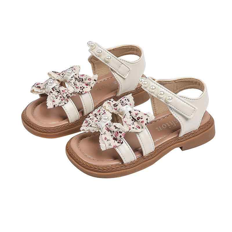 サンダル キッズ 女の子 蝶結び プリンセスシューズ 柔らかい靴底 オープントゥ ビーチサンダル 幼稚園..