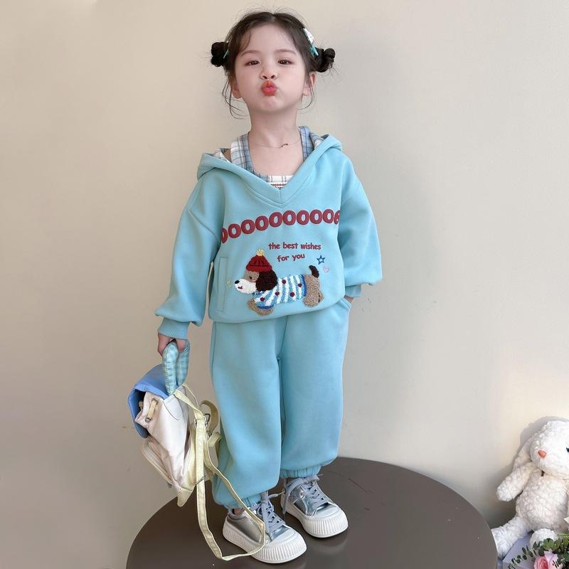 子供用ジャージ 3点セット ガールズ スウェット 上下セット 春秋 女の子 スポーツウェア カジュアル 綿混紡 90cm 100cm 110cm 120cm 130cm 140cm ブルー グレー