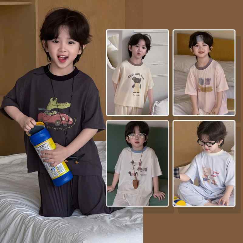 子供用パジャマ 上下セット 春夏 薄手 子供服 男の子 女の子 ルームウェア 寝巻 かわいい 接触冷感 キッズ ベビー 100 110 120 130 140 150 160