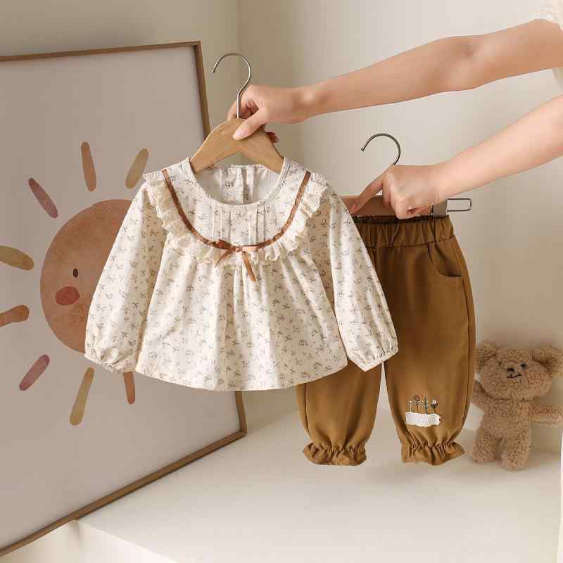 ベビー服 上下セット 花柄 長袖 長ズボン 春秋 73CM 80cm 90cm 100cm かわいい 幼児 女の子 赤ちゃん ベビー 普段着 部屋着