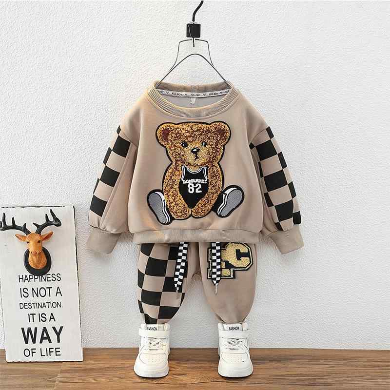 子供用スウェットセットアップ 男の子 春秋服 ベビー服 長袖トップス パンツ 上下2点セット 綿混紡 カジュアル ブラック カーキ 90cm 100cm 110cm 120cm 130cm 140cm 150cm