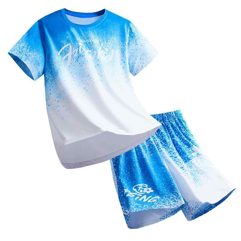 子供用スポーツウェア セットアップ 男の子 接触冷感 半袖 短パン 薄手 2点セット 运动着 中大童 130cm 140cm 150cm 160cm 170cm 180cm 部屋着 ルームウェア