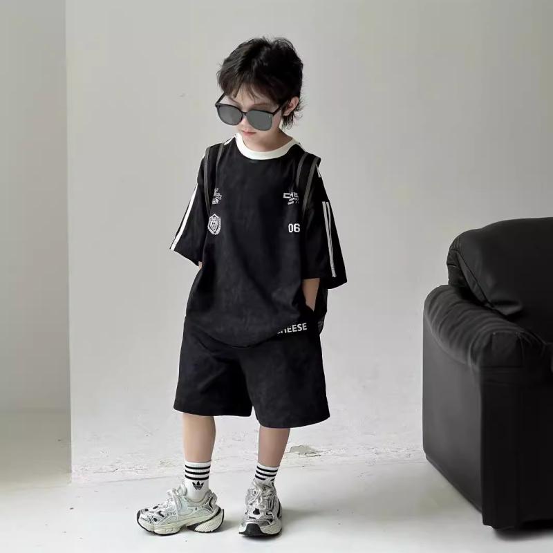 キッズ 半袖 セットアップ 夏物 子供服 男の子 2点セット 普段着 スポーツウェア ストライプ 100cm 110cm 120cm 130cm 140cm 150cm