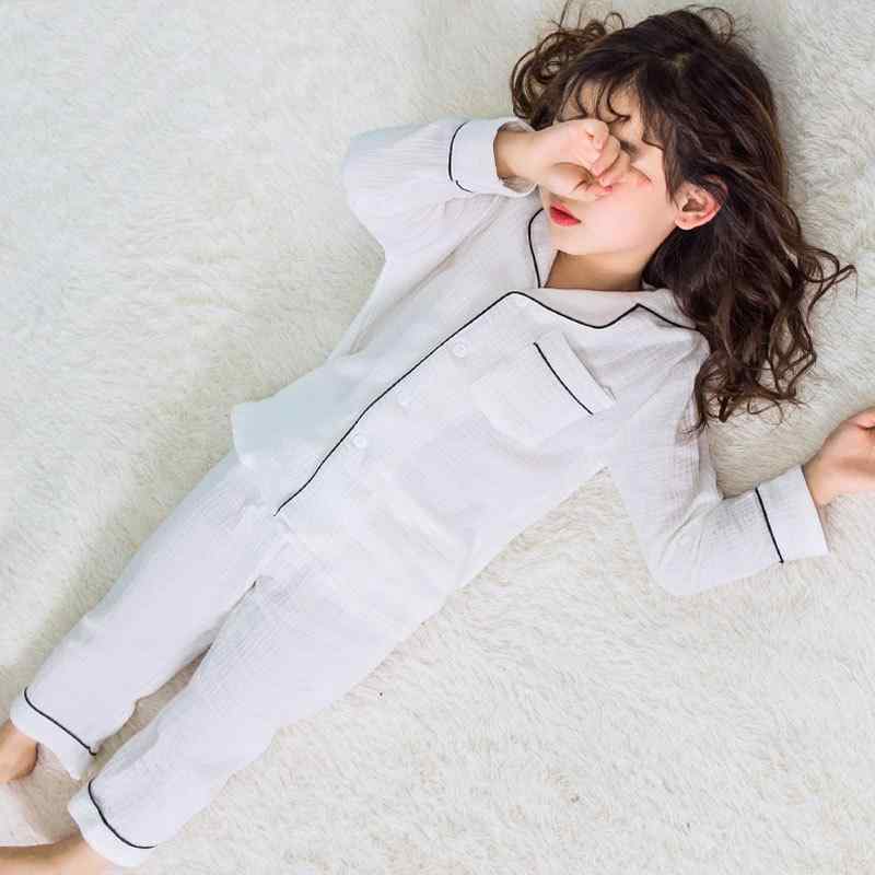 子供用パジャマ 春秋 長袖 長ズボン 綿100% 褶皱 ガーゼ 中童 大童 キッズ ルームウェア セットアップ 親子コーデ 吸湿性 通気性 柔らかい かわいい パジャマ 寝巻き