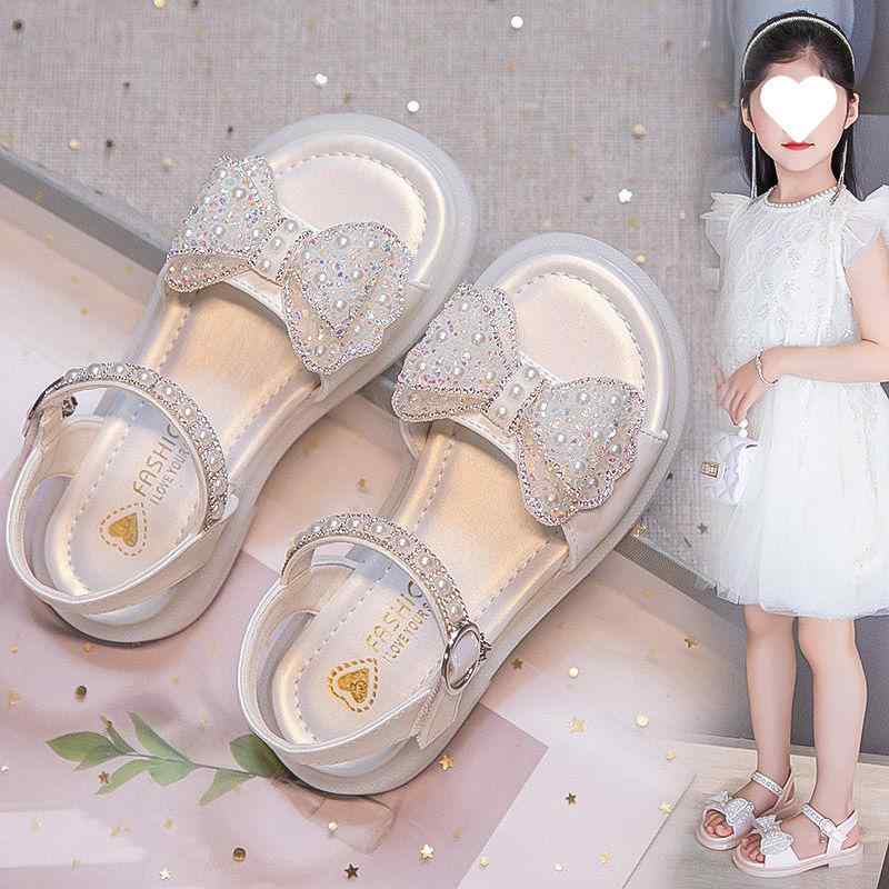 サンダル キッズ 女の子 プリンセス風 子供靴 夏用 ベルクロ スポーツサンダル 4歳 5歳 6歳 ミントグリ..