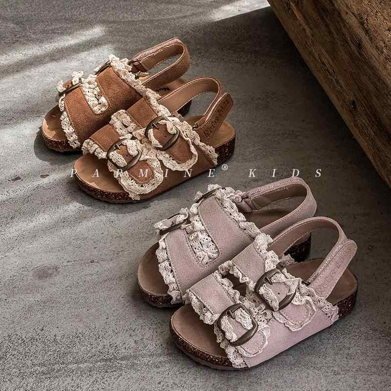サンダル ベビー・キッズ 女の子 プリンセス レザー サンダル 幼児 小学生 柔らかい靴底 履きやすい マ..