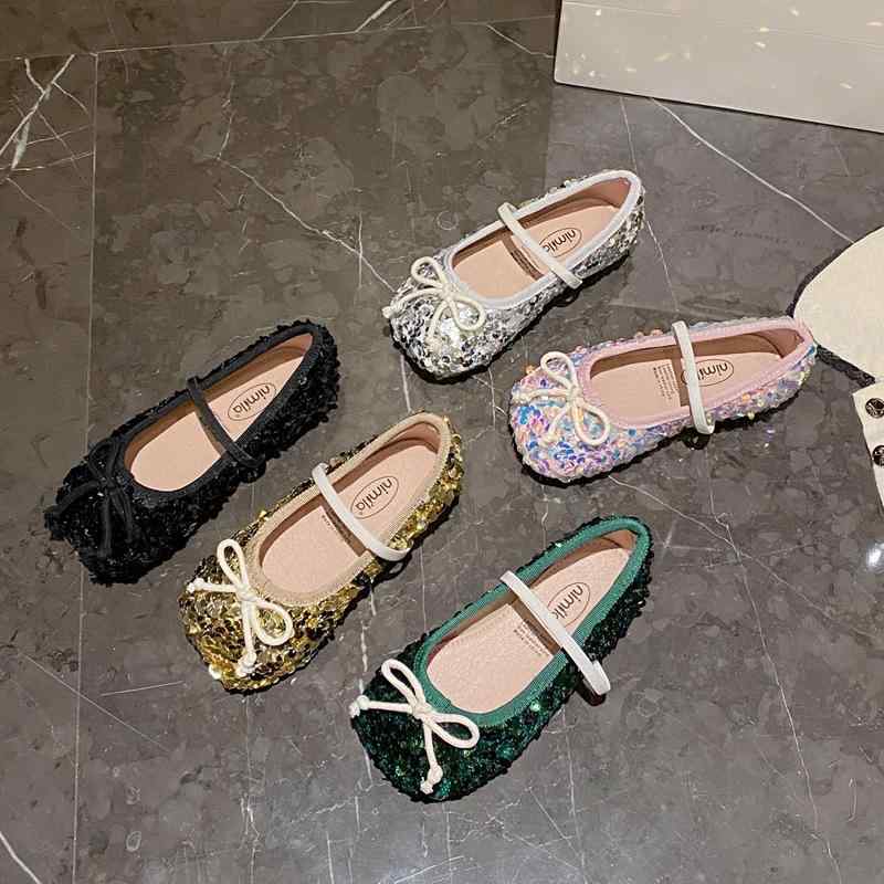 靴 ガールズ 子供靴 フォーマル シューズ 女の子 キッズ バレエシューズ 蝶結び パール 柔らかい靴底 ..