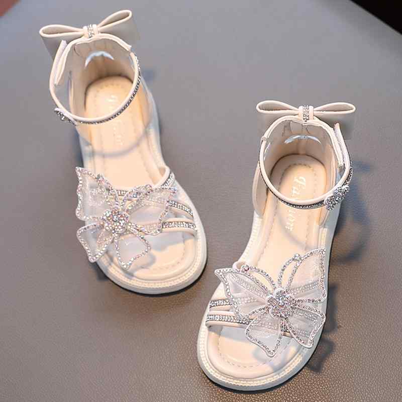 サンダル キッズ 女の子 子供靴 プリンセスシューズ クリスタル風 ビーチサンダル ベージュ 黒 人工皮..