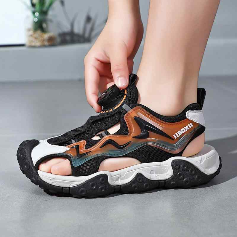 サンダル キッズ 男の子 子供 スポーツサンダル ビーチサンダル ベルクロ ストライプ 人工皮革 EVA 普..