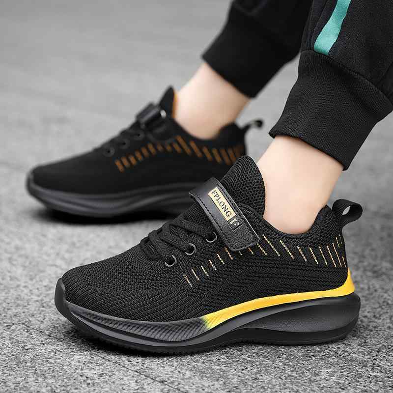 スニーカー キッズ 男の子 子供靴 運動靴 通学履き 軽量 屈曲性 黒 ブラック 春夏秋 スポーツ 普段履き..