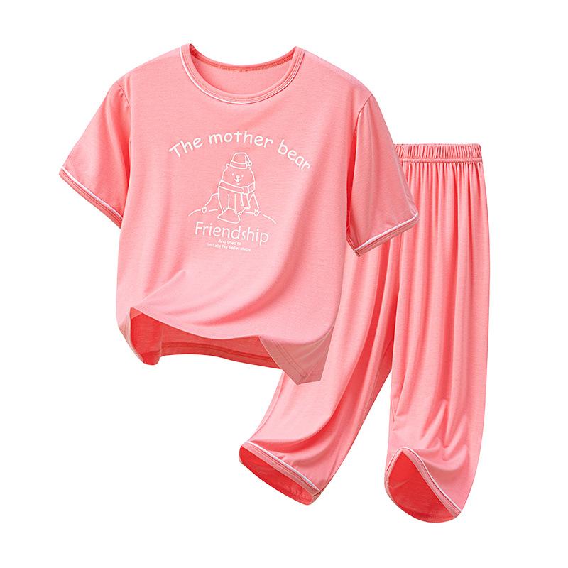 子供用パジャマ 半袖 薄手 キッズ 女の子 ホームウェア 上下セット 抗菌 接触冷感 吸湿速乾 部屋着 春夏 ピンク パープル系