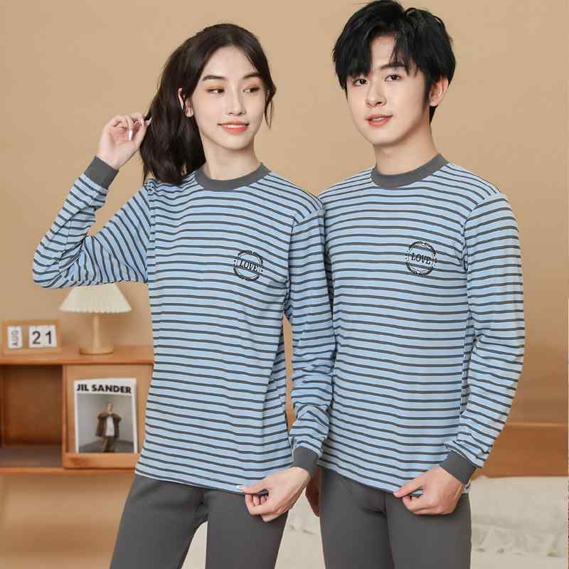 子供用インナー 上下セット 綿 ストライプ柄 長袖パジャマ ルームウェア 男の子 女の子 ボーイズ ガールズ 140cm 150cm 160cm 165cm 170cm 175cm 180cm 通気性(x2)