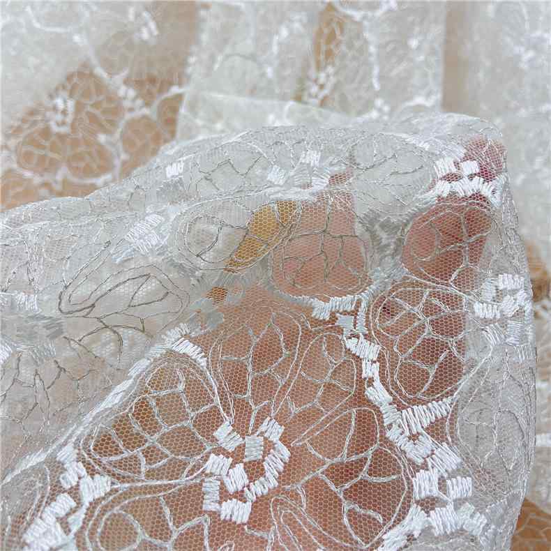 生地 網 チュール レース 刺繍 ポリエステル 金糸 銀糸 ウェディングドレス ブライダル パーティードレス 子供服 ワンピース 春夏 薄手