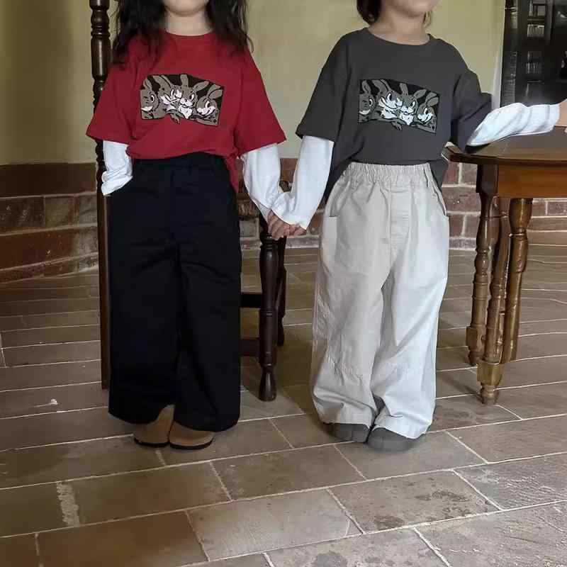 子供服 パンツ 韓国版 春秋 男女兼用 無地 普段使い 長ズボン コットン ミドルウエスト 90cm 100cm 110..