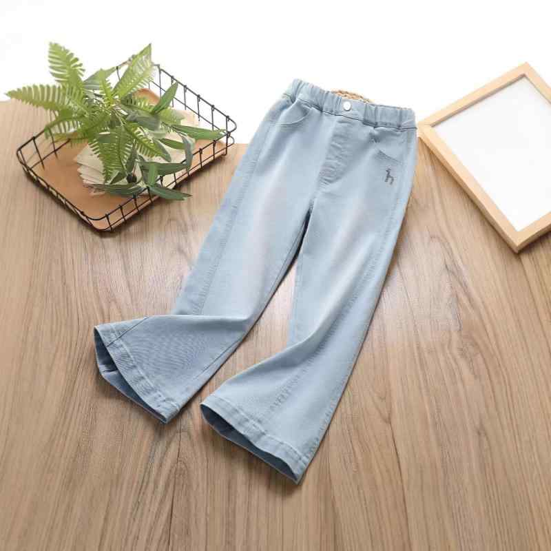 子供服 パンツ 女の子 ストレッチ デニムパンツ ラッパズボン 高学年 ガールズ 女の子 ロングパンツ サイド切り替え 秋冬 水洗い 綿95%