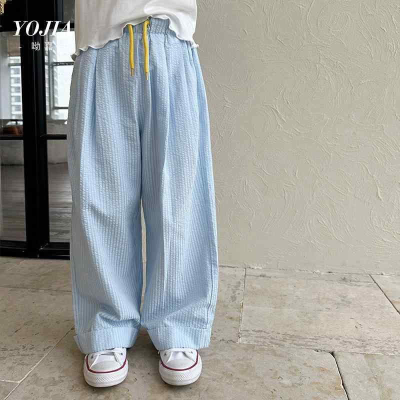 子供用パンツ ガールズ ワイドレッグパンツ 高学年 イージーパンツ ポリエステル 普段使い 部屋着 ブル..